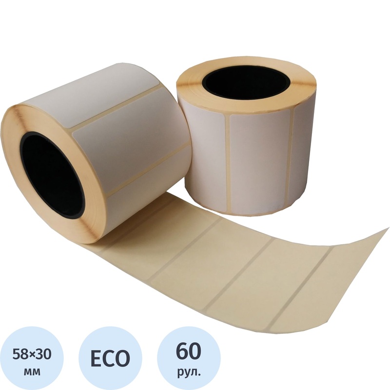 Изображение товара Термоэтикетки 5830 мм ЭКО 40 мм диаметр втулки 900 шт рулон