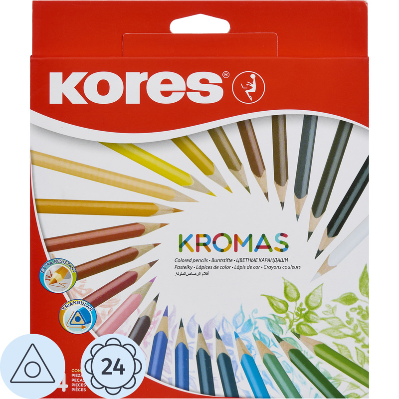 Изображение товара Карандаши цветные Kores Kromas 24 цвета трёхгранные