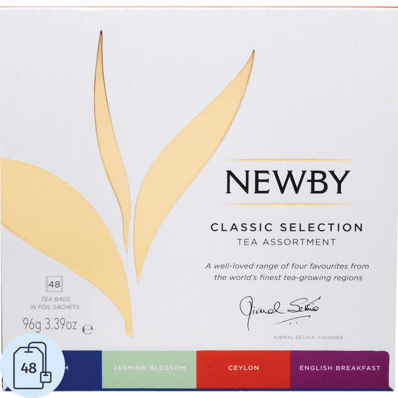 Изображение товара Набор ассорти чаев Newby Finest Blend 48 пакетиков в картонной коробке