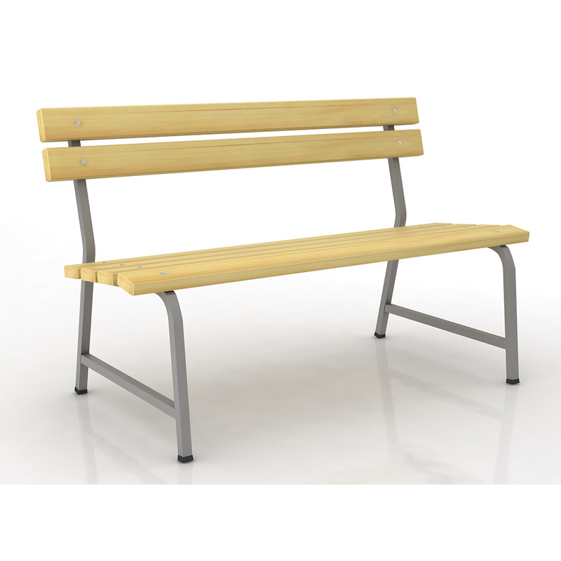 Изображение товара Скамья садовая Ш-402 со спинкой из дерева и металла