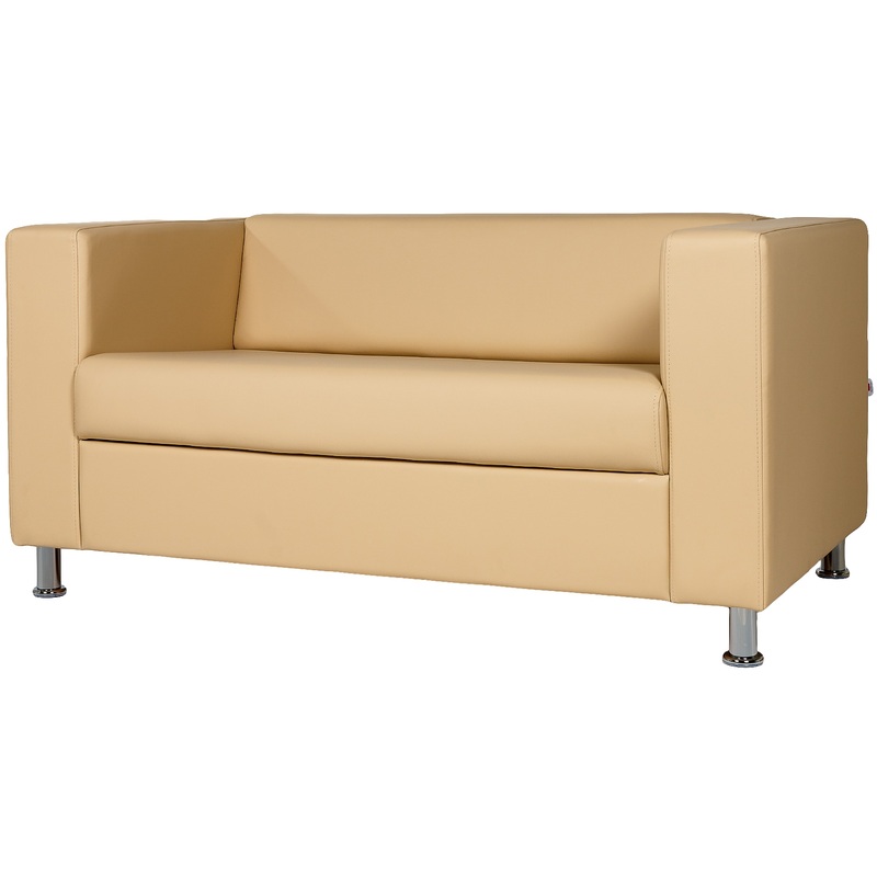 Изображение товара Двухместный диван Аполло светло-бежевый из искусственной кожи