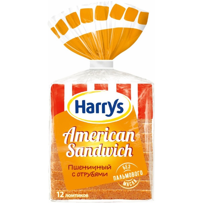 Изображение товара Пшеничный хлеб Harry's с отрубями 515 г - полезная основа для завтрака и перекусов