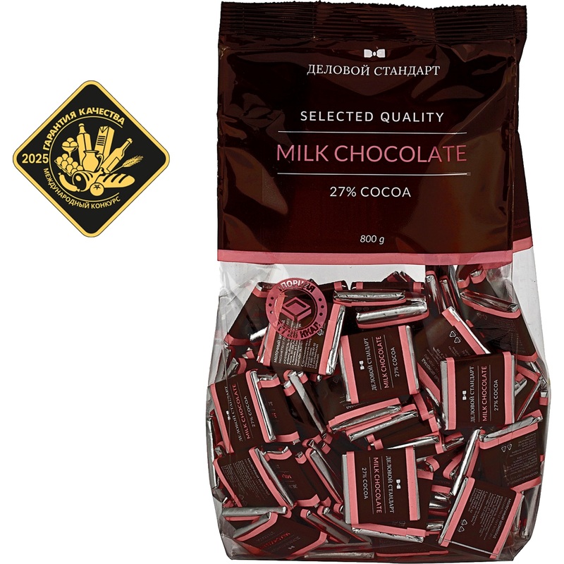 Изображение товара Молочный порционный шоколад Деловой Стандарт 800 г Россия