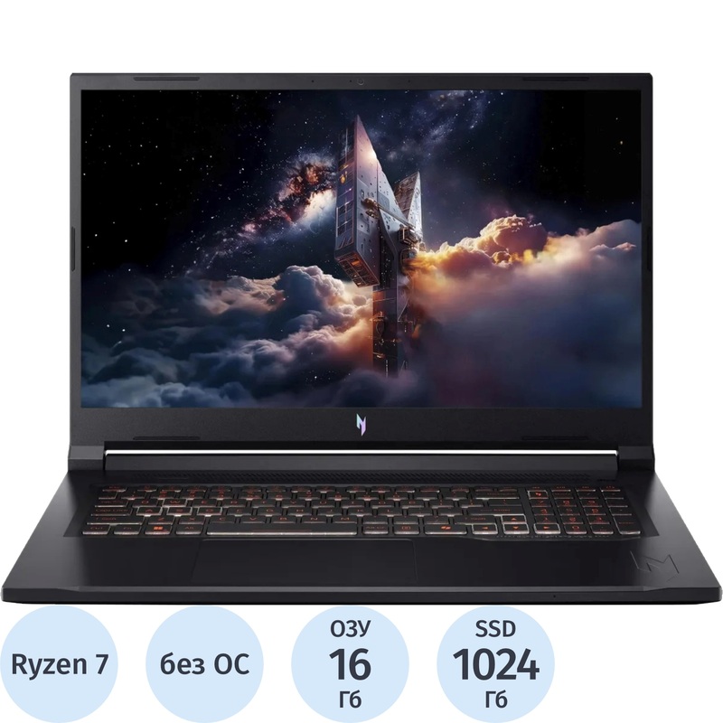 Изображение товара Игровой ноутбук Acer Nitro V17 AI ANV17-41-R6A с мощной видеокартой и 17.3 дисплеем