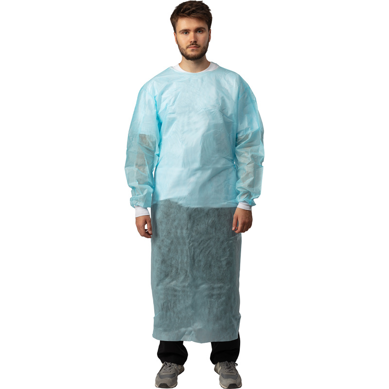 Изображение товара Одноразовый хирургический халат Гекса нестерильный 52-54 голубой 140 см