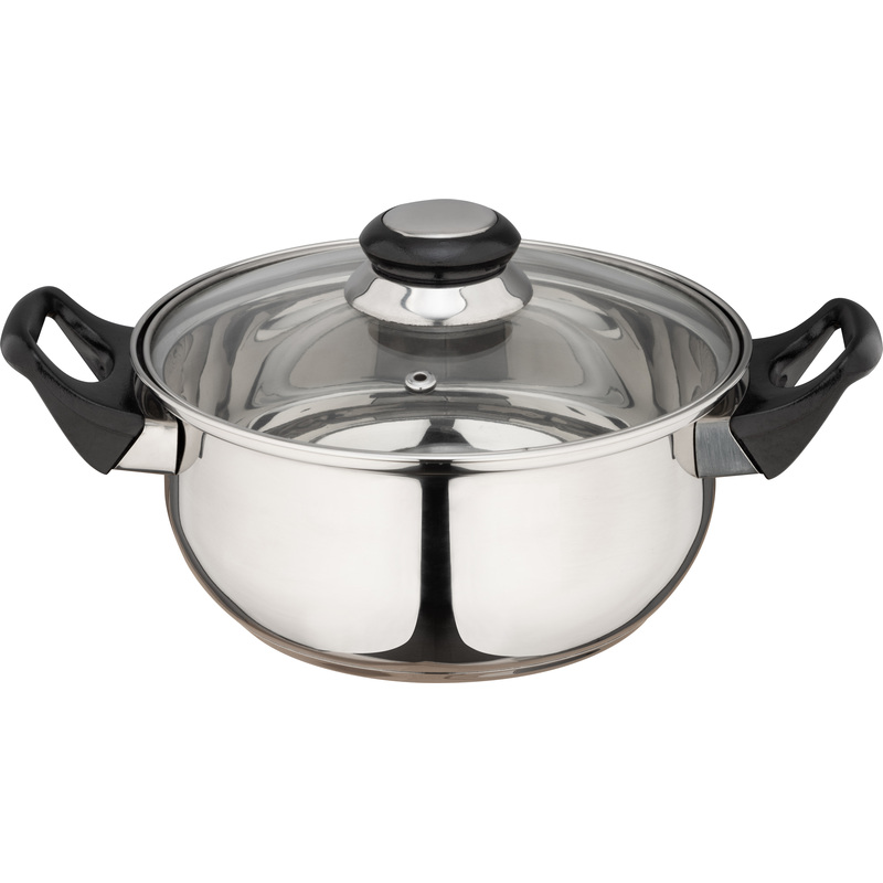 Изображение товара Кастрюля Mallony BAK-02 2л нержавеющая сталь стеклянная крышка