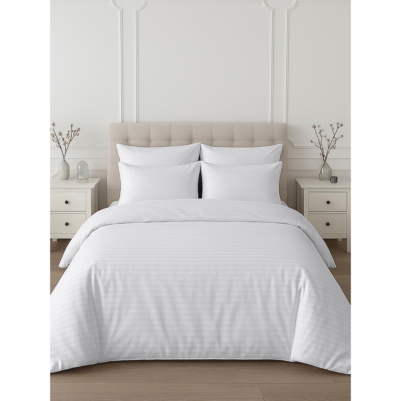 Изображение товара Комплект постельного белья Monocolor 2-спальное с европростынёй страйп-сатин 50x70 см (149706)