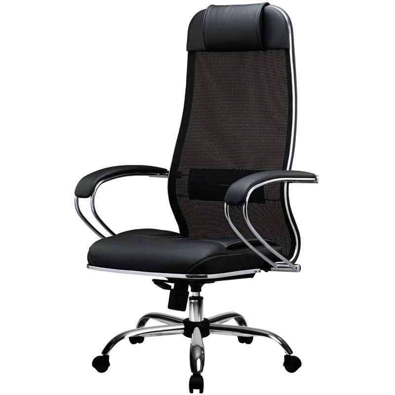 Изображение товара Кресло для руководителя Метта МЕТТА-5 черное из экокожи и сетки