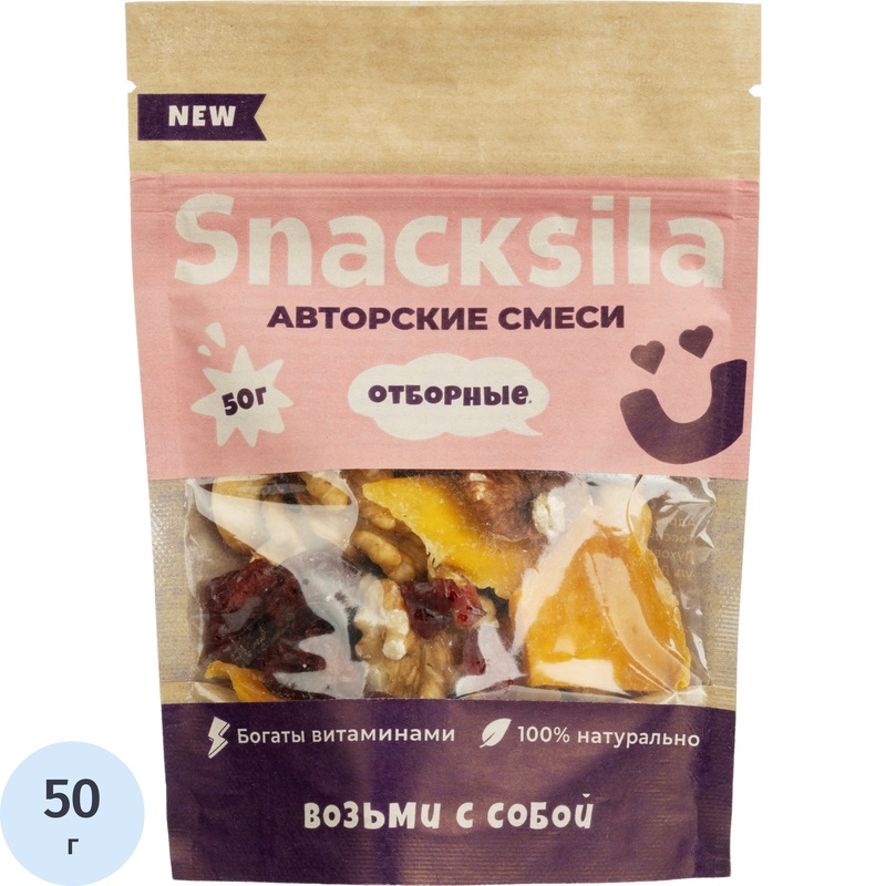 Изображение товара Смесь из сухофруктов и орехов Snacksila 50 г