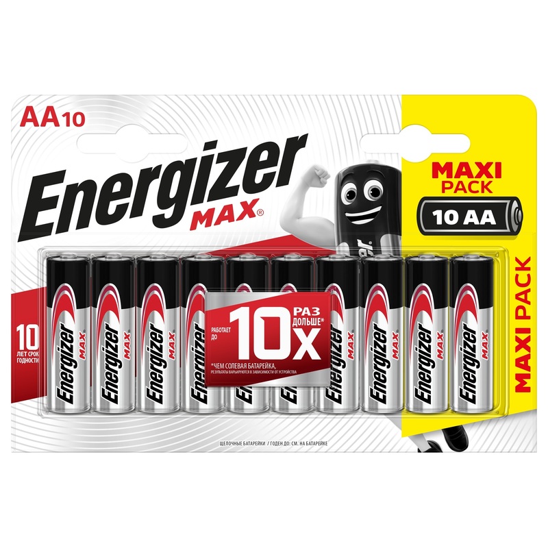 Изображение товара Батарейка AA пальчиковая Energizer Max (10 штук в упаковке)