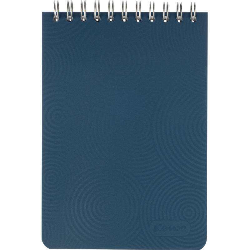 Изображение товара Блокнот Комус Пластик-Металлик А6 80 листов синий в клетку на спирали (106х162 мм)