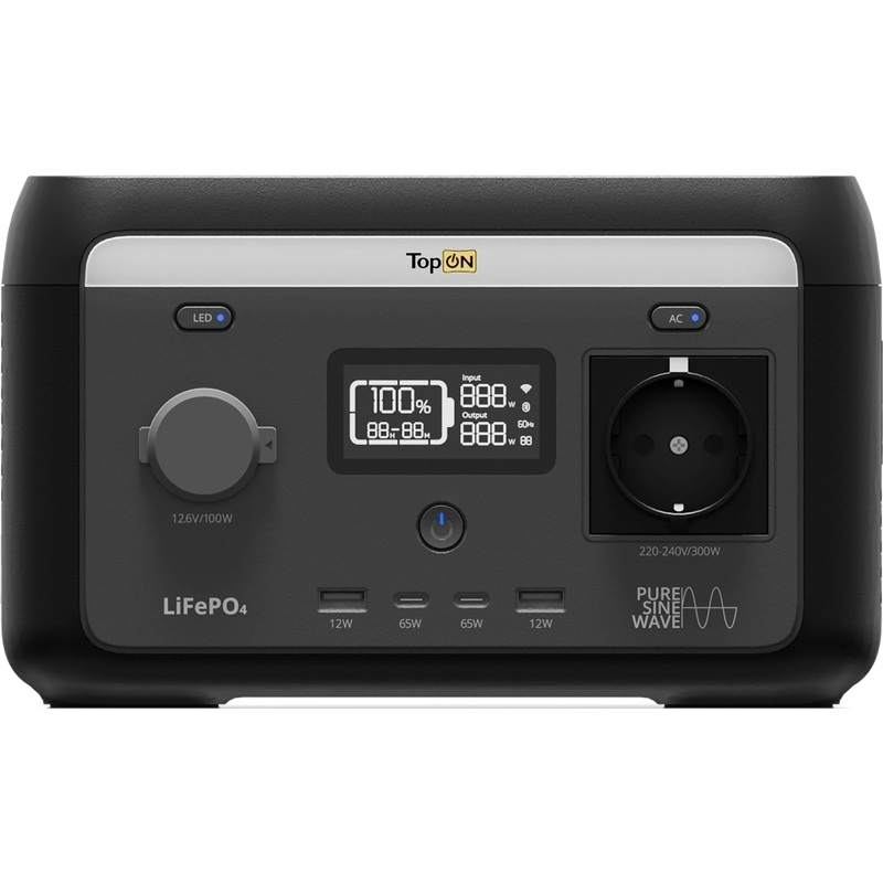 Изображение товара Внешний аккумулятор (power bank) TopON Home 103760 64000 мАч 300W серый Изображение товара Внешний аккумулятор (power bank) TopON Home 103760 64000 мАч 300W серый