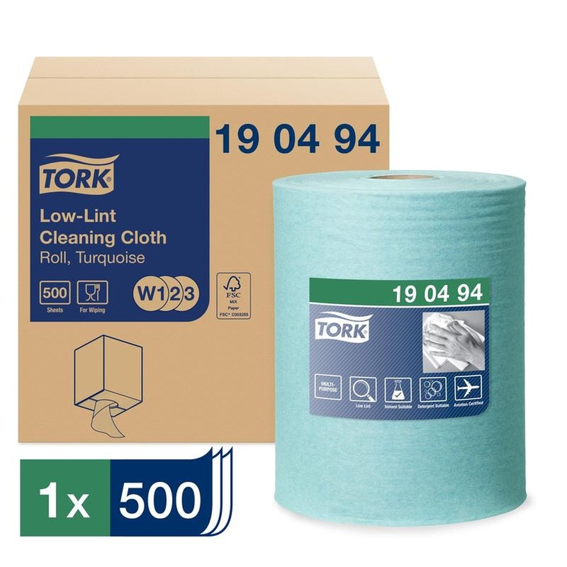 Изображение товара Уценка. Нетканый протирочный материал Tork 190494 W1 голубой 68 г/кв.м (180 метров в рулоне)