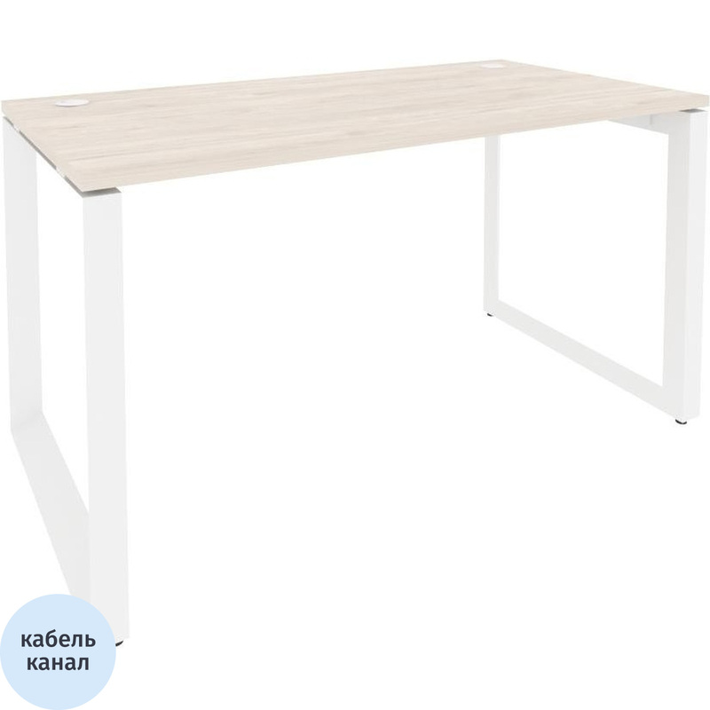 Изображение товара Стол прямой ONIX-О O.MO-SP-3.7 из ЛДСП с металлическим каркасом белый 1380х720х750 мм