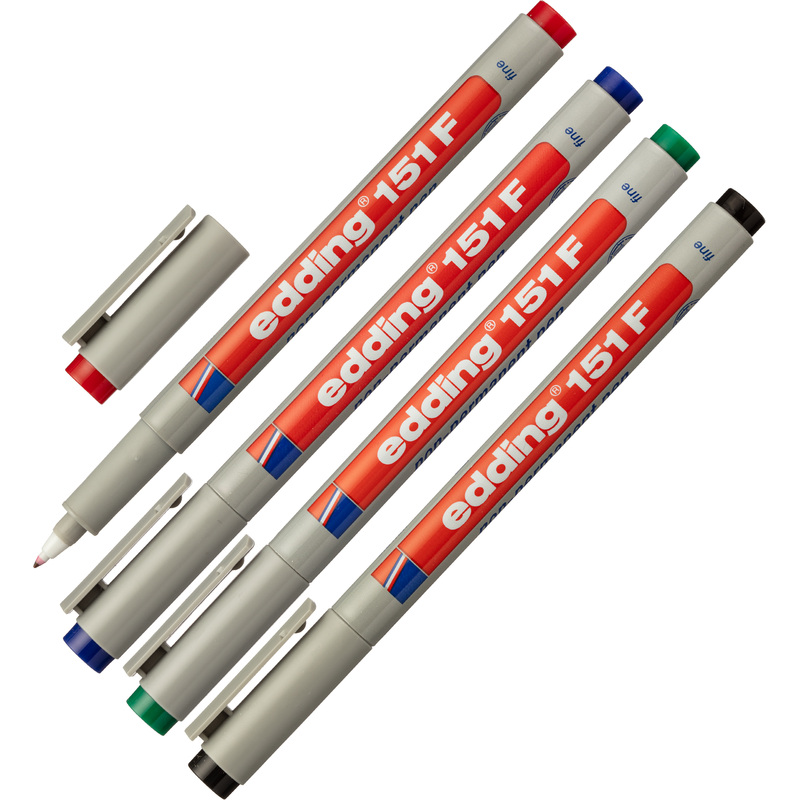 Изображение товара Набор промышленных маркеров Edding E-151/4S для глянцевых поверхностей 4 цвета