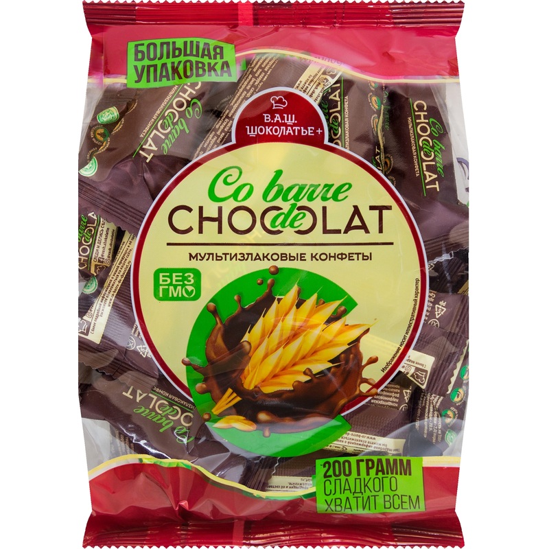 Изображение товара Конфеты Co barre de Chocolat мультизлаковые с темной глазурью 200 г