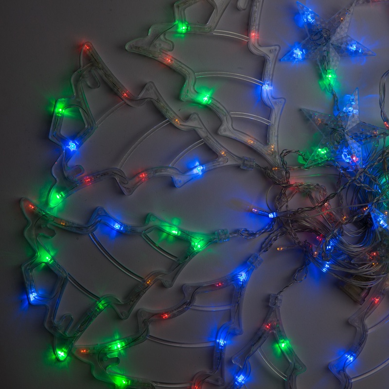 Изображение товара Электрогирлянда Бахрома Елки мультиколор 138 лампочек 2.4x0.9 м