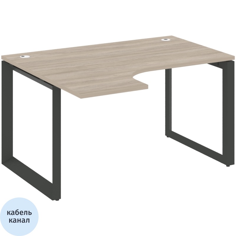 Изображение товара Эргономичный офисный стол ONIX-О левый дуб аттик антрацит размеры 1380х1180х750 мм