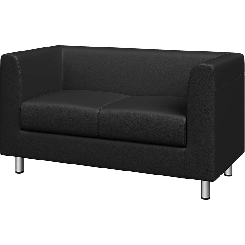 Изображение товара Диван двухместный Домино черный из экокожи