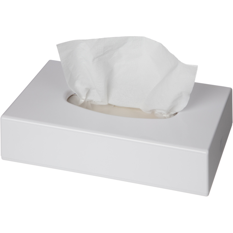 Изображение товара Диспенсер для салфеток Luscan настольный пластиковый белый 100 салфеток