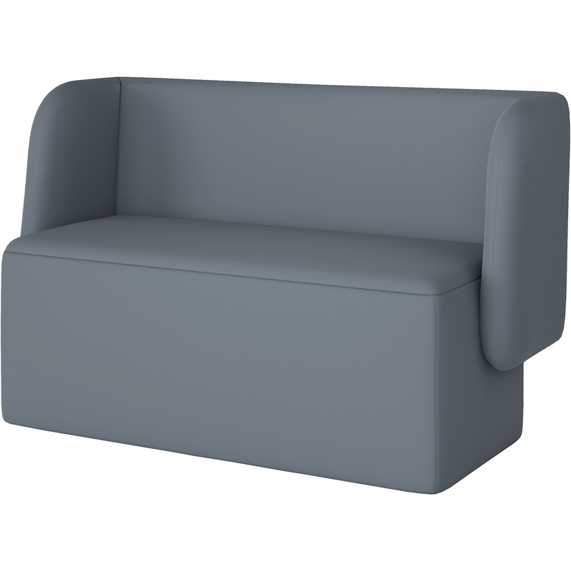 Изображение товара Диван двухместный Стримлайн Д5-02 серый искусственная кожа