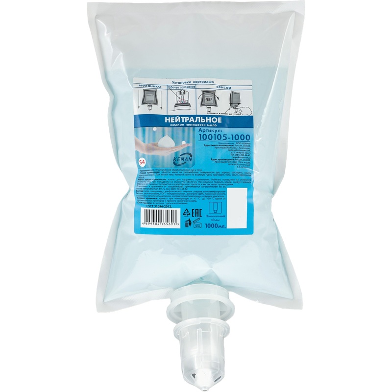 Изображение товара Жидкое мыло-пена Keman 100105-1000 1л для рук и тела