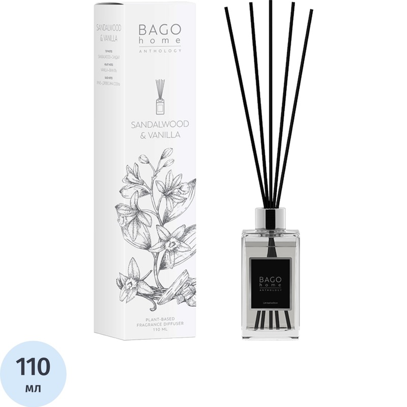 Изображение товара Аромадиффузор Bago home Сандал и ваниль 110 мл натуральный аромат для дома