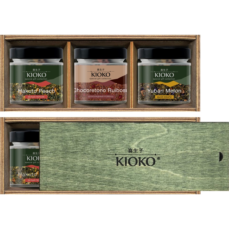 Изображение товара Подарочный набор чайных сортов Miyako Breeze 140 г в деревянной упаковке