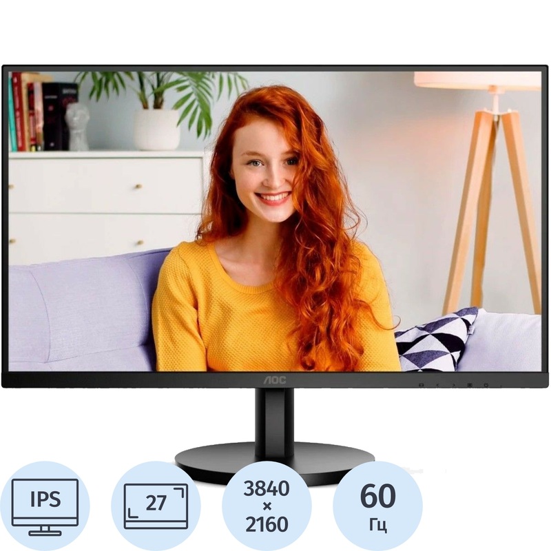 Изображение товара AOC Q27P4U Монитор 27 IPS 4K HDR Adaptive-Sync 60Гц