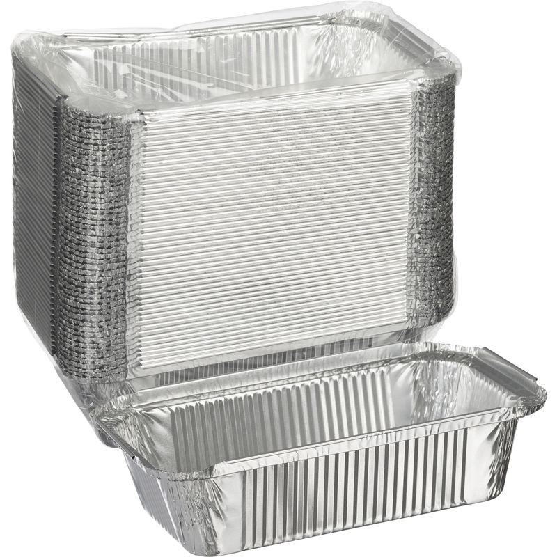 Изображение товара Алюминиевые прямоугольные формы Горница 685 мл упаковка 50 штук для кейтеринга, доставки и домашнег