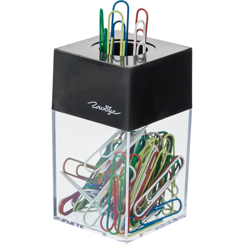 Изображение товара Скрепочница Глобус ДБ-50П-70 магнитная пластиковая с 70 цветными скрепками