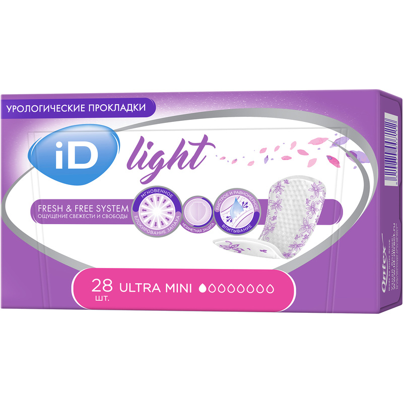 Изображение товара Урологические прокладки iD Light Ultra mini женские 28 штук