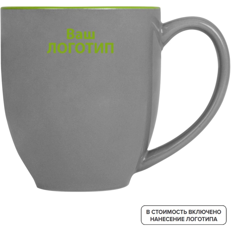 Изображение товара Керамическая кружка Gracy 470 мл черно-серая с нанесением логотипа или надписи