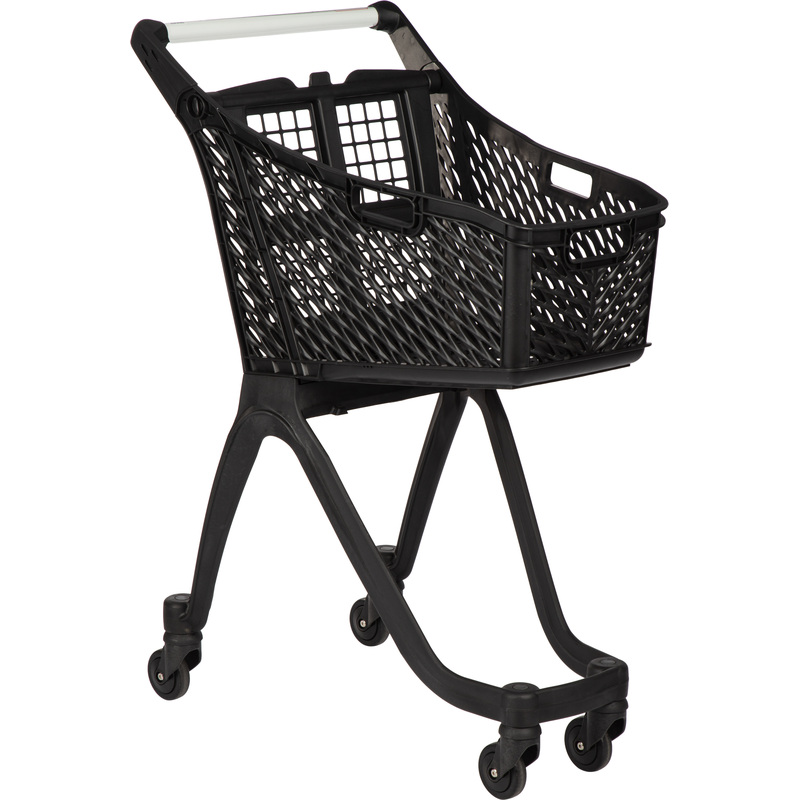 Изображение товара Тележка покупательская Комус Мебель Т060 черная пластик компактная легкая