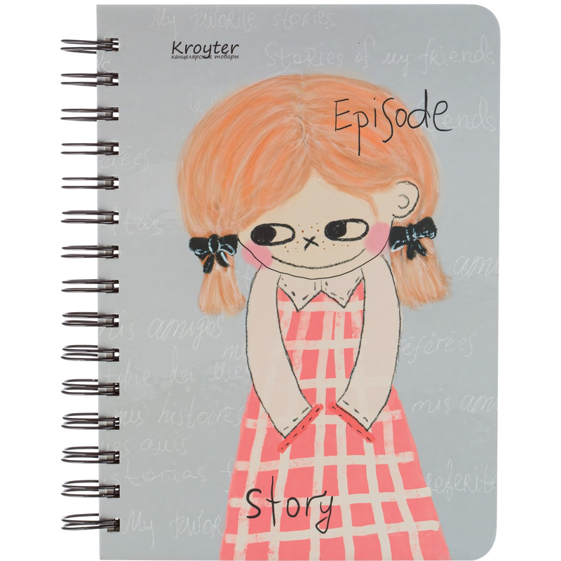 Изображение товара Тетрадь общая Kroyter Girl А5 80 листов в клетку на спирали (обложка с рисунком)