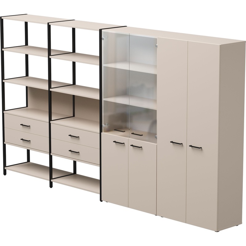 Изображение товара Стеллаж для документов EVO 254ST16GU9005 кашемир чёрный 3235х385х1840 мм