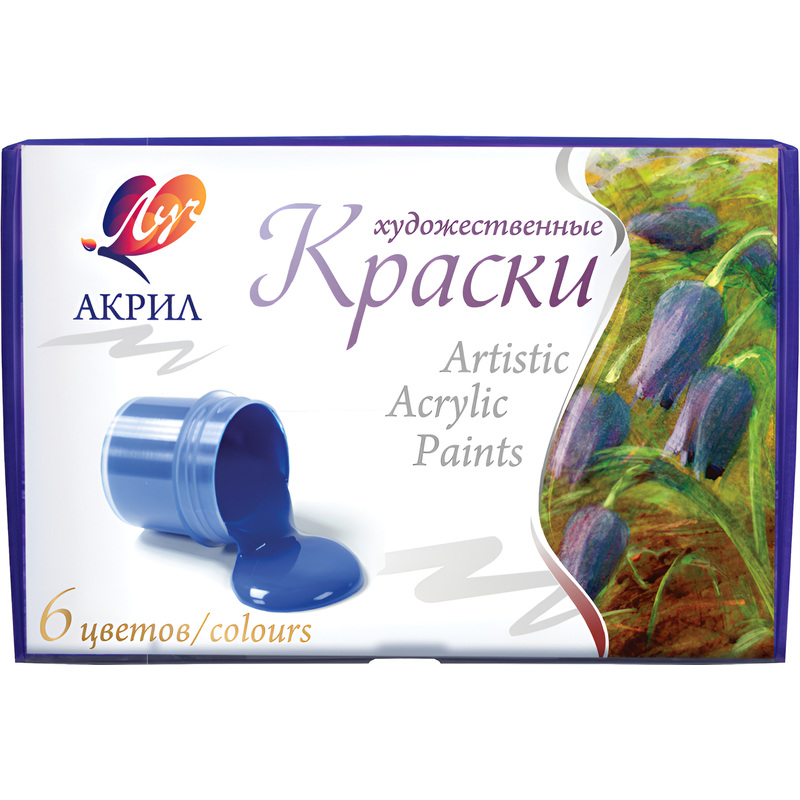 Изображение товара Краски акриловые Луч набор 6 цветов по 20 мл для художников и декораций