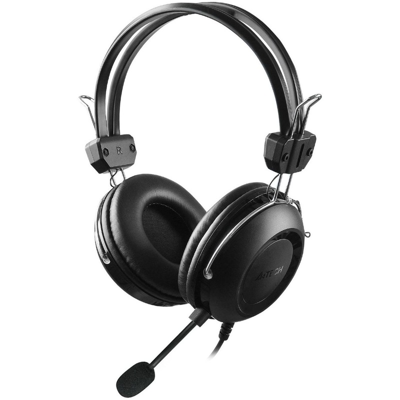 Изображение товара Гарнитура проводная A4Tech HU-35 с USB стерео накладные наушники микрофон черный