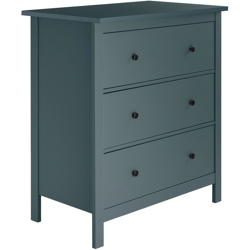 Изображение товара Комод Сага в стиле Прованс с тёмно-бирюзовым покрытием, 3 ящика