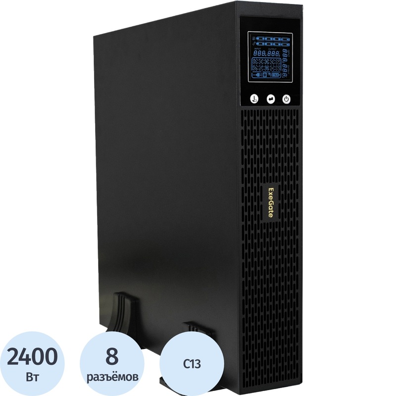 Изображение товара Источник бесперебойного питания (ИБП) модульный ExeGate Pure Sine Wave SinePower UHB-3000.LCD.AVR.C13.RJ.USB.2U (EP285645RUS) Изображение товара Источник бесперебойного питания (ИБП) модульный ExeGate Pure Sine Wave SinePower UHB-3000.LCD.AVR.C13.RJ.USB.2U (EP285645RUS)