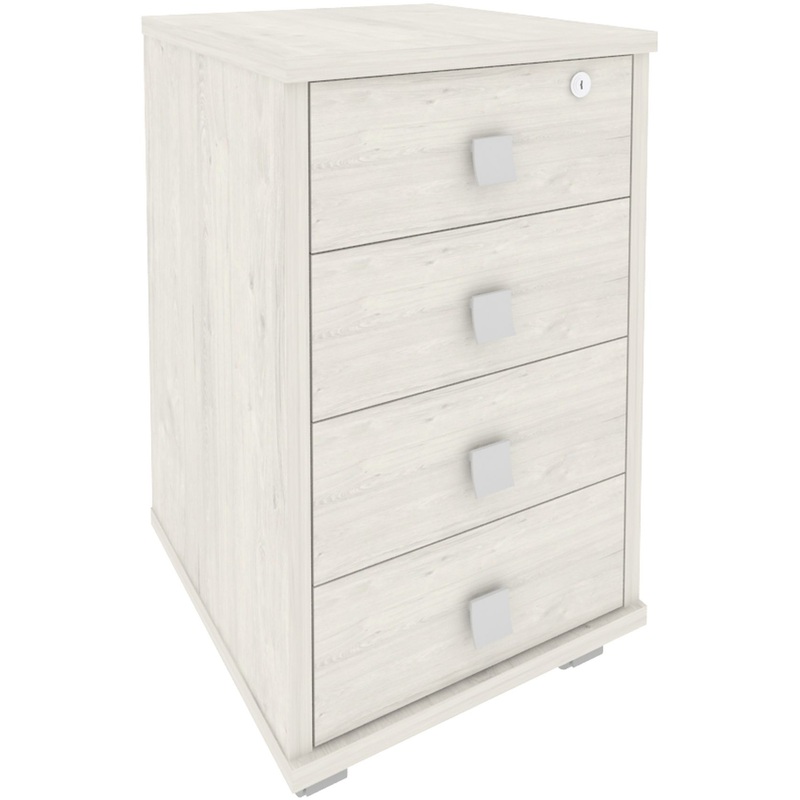 Изображение товара Тумба подкатная Metal System Style Л.ТМ-4Y с замком (дуб наварра, 420x450x714 мм, 4 ящика)