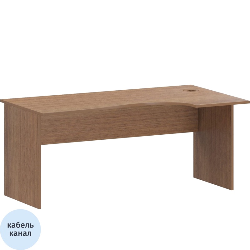 Изображение товара Эргономичный офисный стол Арго А-202 правый орех гварнери 1600х900х760 мм