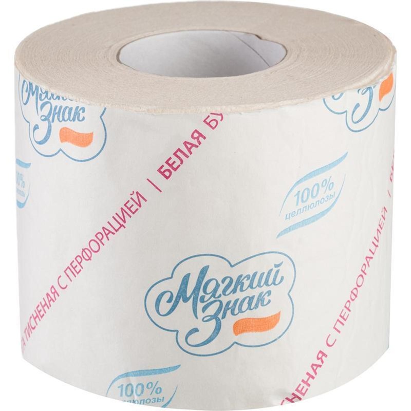 Изображение товара Бумага туалетная Мягкий знак 1-слойная белая 72 рулона