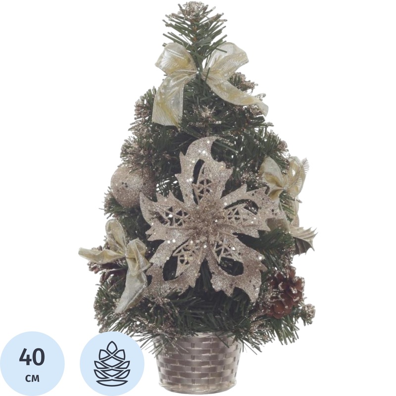 Изображение товара Ёлка искусственная настольная с украшениями 40 см