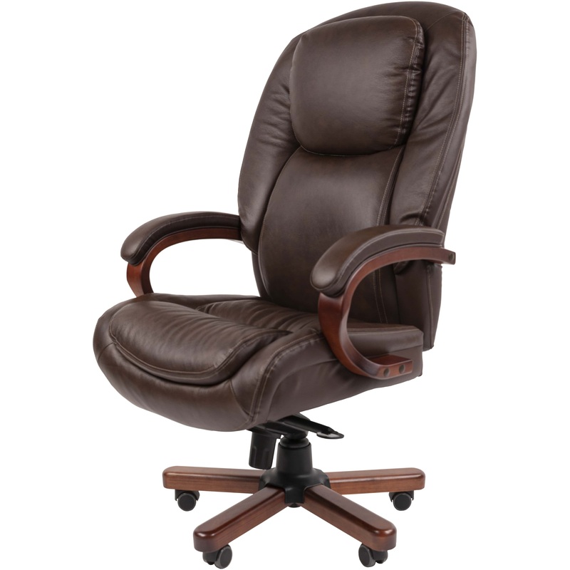 Изображение товара Кресло для руководителя Chairman 408 коричневое из натуральной кожи механизме Multi Block