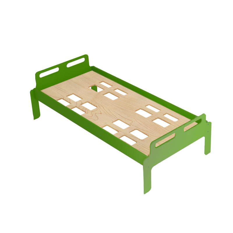 Изображение товара Кровать детская штабелируемая зеленая 140x70 см