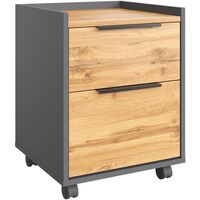 Тумба подкатная K-Loft (дуб натуральный/графит, 434х400х555 мм, 2 ящика)