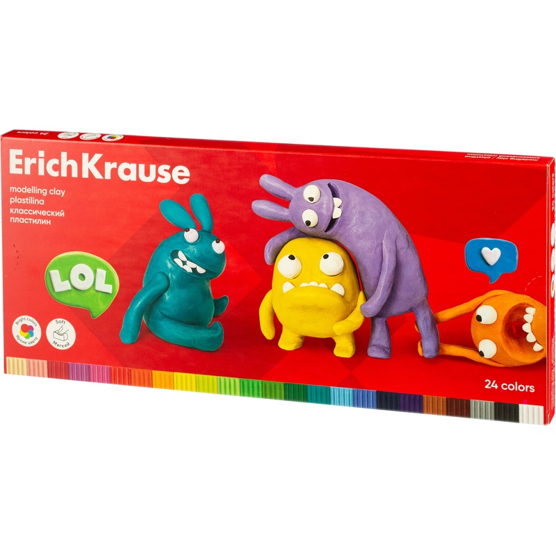 Изображение товара Пластилин классический Erich Krause Jolly Friends 24 цвета 432 г