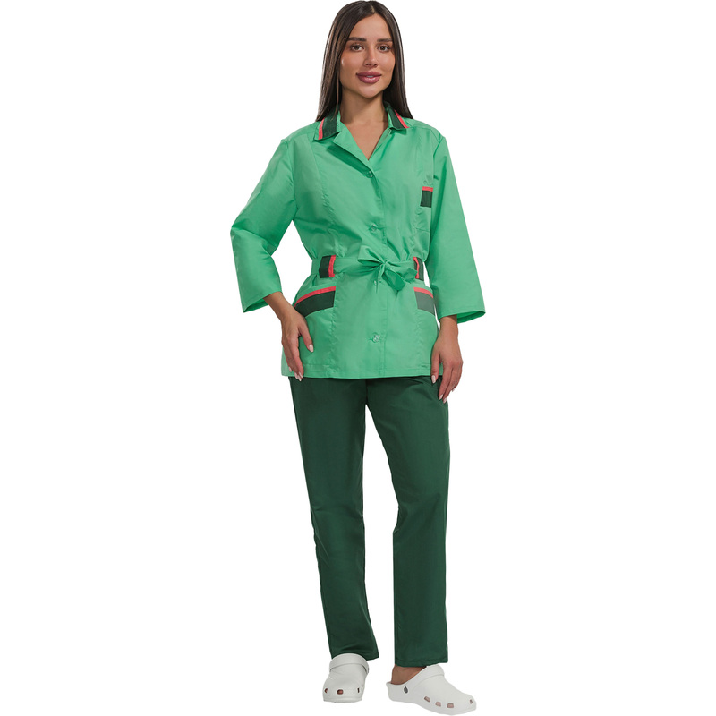 Изображение товара Костюм для горничных У04-КБР, зеленый/салатовый, размер 60-62