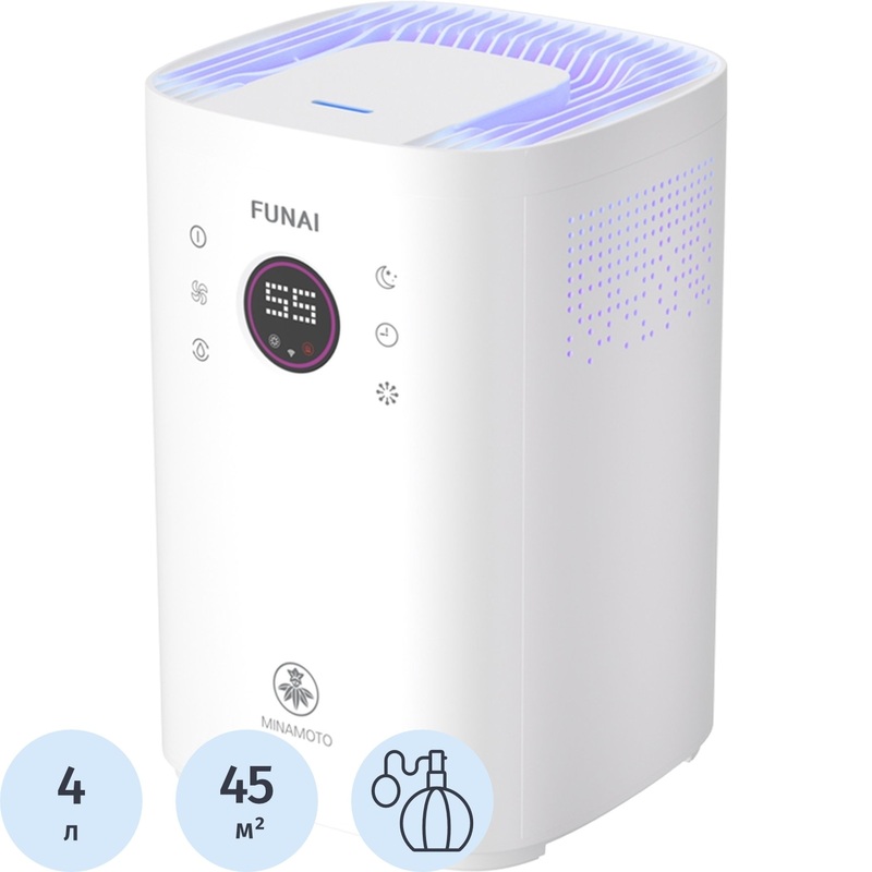 Изображение товара Уценка. Увлажнитель воздуха Funai USH-MNE450/4.0(WT) белый Изображение товара Уценка. Увлажнитель воздуха Funai USH-MNE450/4.0(WT) белый